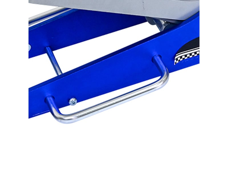 Cric hydraulique roulant 3 tonnes 67 x 32 x 15,2 cm bleu et argent, double pompe pour véhicules - Conforama E