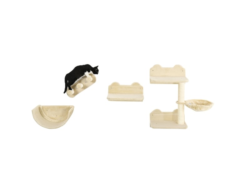  Ensemble mural 4 pièces 40x28x73 cm panneau de particules beige  - Conforama B