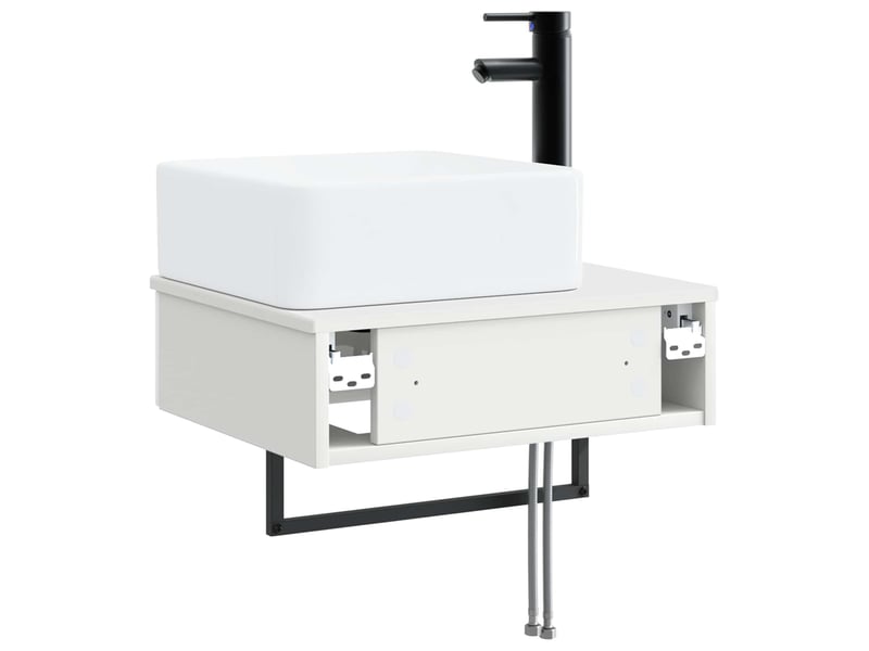  Basin de lavage mural, lavabo blanc brillant 53x35x39 cm  - Conforama E