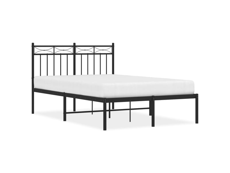  Lit double- lit adulte -  cadre de lit métal sans matelas avec tête de lit noir 120x200cm  - Conforama A