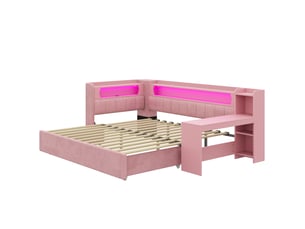 Lit banquette 90x200 cm <strong>SAPGAKS</strong> <strong></strong> coloris rose