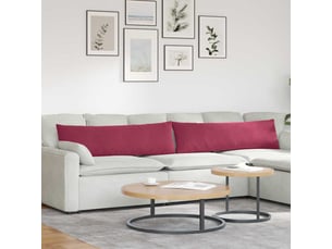 Lot de 2 coussins de canapé, coussins décoratifs bordeaux 145 x 40 cm cf59027
