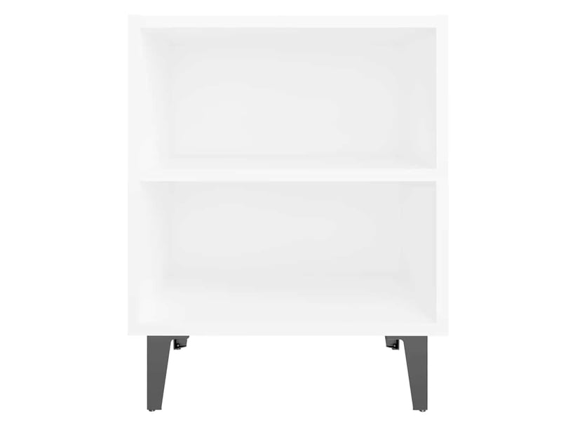  Table de chevet - cabinet de chevet - table de nuit avec pieds en métal blanc 40x30x50 cm  - Conforama C