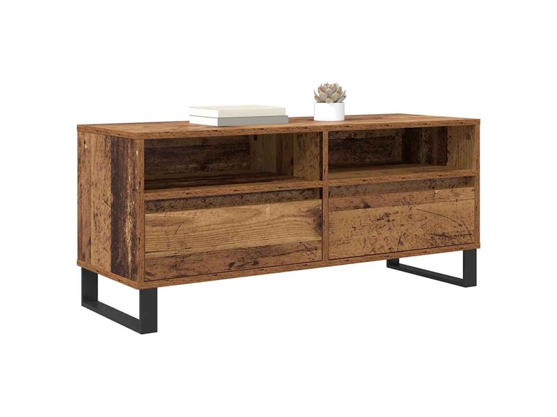  Meuble tv - banc tv - meuble de rangement avec tiroir bois ancien 100 x 34,5 x 44,5 cm  - Conforama C