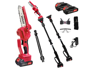 Élagueuse sur perche sans fil 300 w, télescopique 141-240 cm, tête pivotante 180°