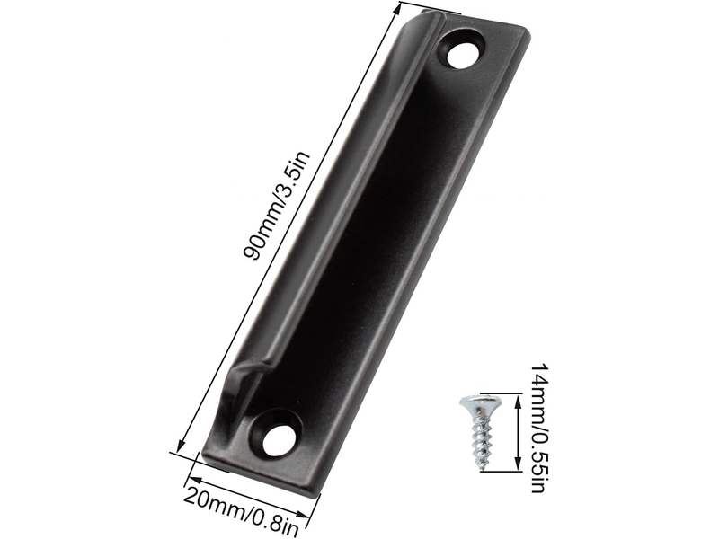  Poignée porte coulissante noire, aluminium, pour meuble, cuisine, balcon et porte coulissante  - Conforama B