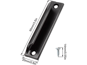 Poignée porte coulissante noire, aluminium, pour meuble, cuisine, balcon et porte coulissante