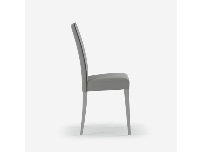  Lot de 2 chaises de salle à manger rembourrées en similicuir alina - gris  - Conforama D
