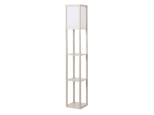 Lampadaire avec étagères, lampadaire, bois, 26 x 26 x 160 cm, pour salonchambre (ampoule non incluse)