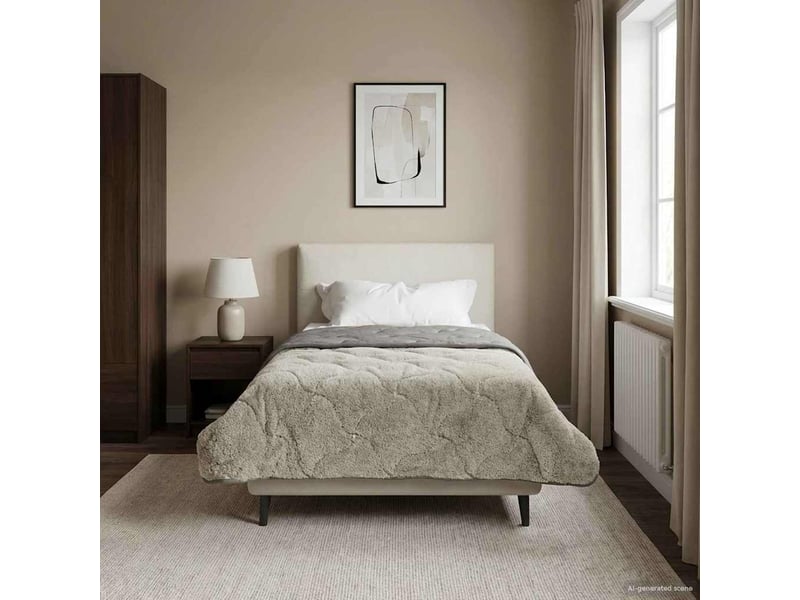  Couette - duvet d'été 155 x 200 cm été gris clair respirant  - Conforama B