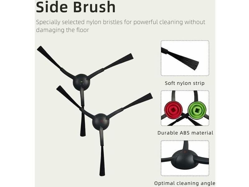  Kit 11 pièces pour honiture g80g80 pro: brosse rotative +4 latérales +4 filtres +2 lingettes  - Conforama C