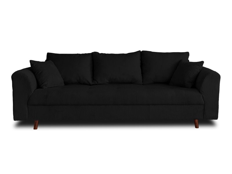  Rune - canapé 3 places - en velours côtelé - lisa design - noir RUNE - Conforama A