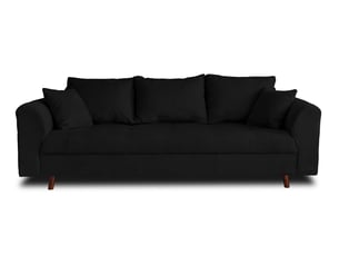 Canapé droit fixe BESTMOBILIER RUNE 3 places Velours noir