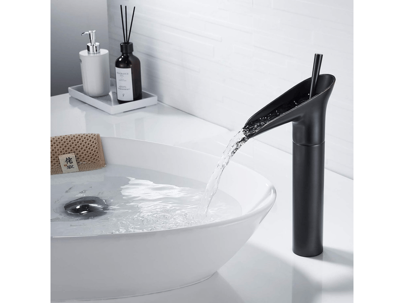  Robinet de salle de bain, robinet de lavabo haut, robinet de lavabo vintage, robinet mitigeur, 38 pouce, noir  - Conforama D