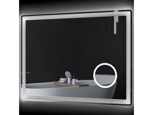 Miroir de salle de bain led avec grossissement x3, fonction tactile, fonction mémoire, antibuée, 80 x 60 cm