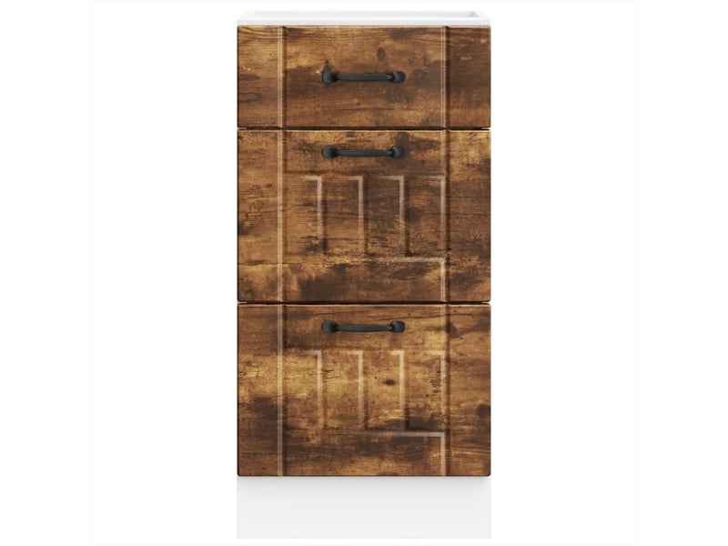 Meuble de rangement, armoire de cuisine lucca chêne fumé bois ingénierie shl1452 - Conforama D