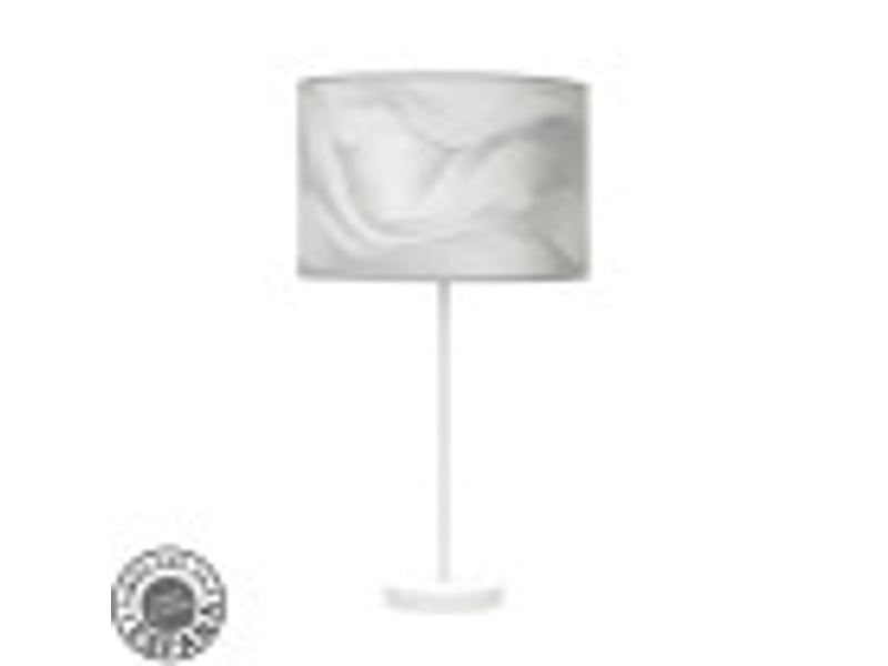 Fabrilamp moda grande lampe à poser blanc gris, abat-jour textile motif vagues grises, 1 x e27, 63 cm 212471031 - Conforama B