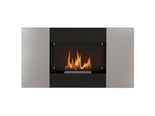 Cheminée bioéthanol murale en acier inoxydable, réservoir 0,9 l, 100 x 15 x 54 cm