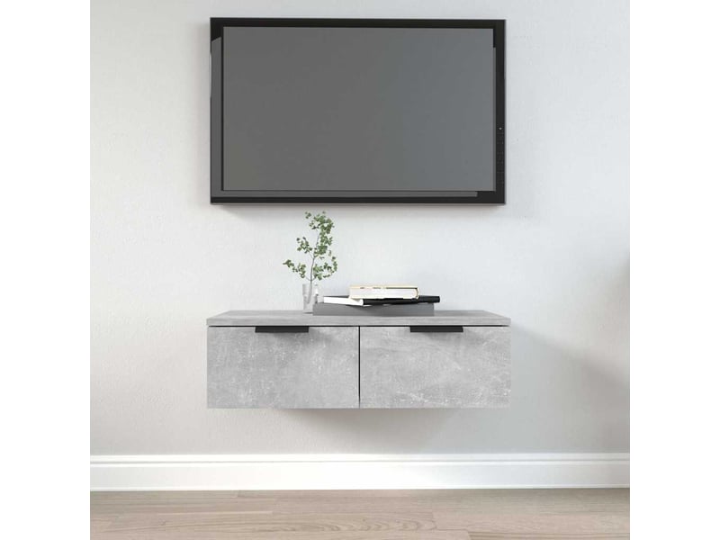  Armoire murale, meuble de rangement gris béton 68x30x20 cm bois d'ingénierie  - Conforama B