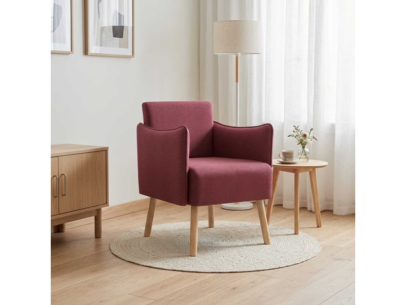  Vidaxl chaise d'appoint bordeaux tissu  - Conforama B