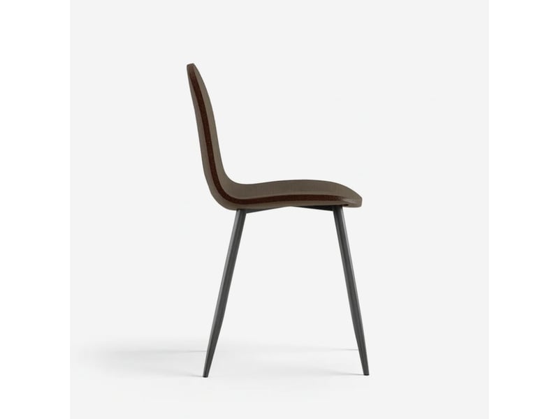  Lot de 4 chaises de salle à manger rembourrées en rotin synthétique vienna - marron  - Conforama D