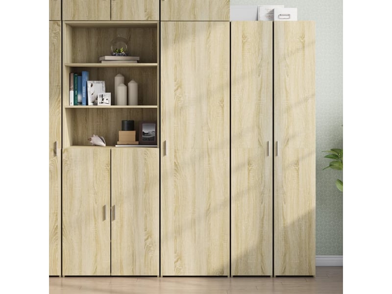  Buffet haut, buffet de rangement chêne sonoma 50x42,5x185 cm bois d'ingénierie  - Conforama B