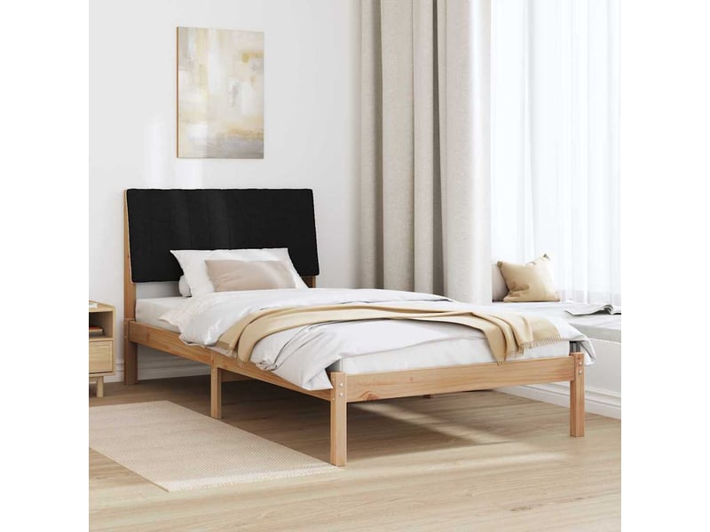  Lit simple- lit adulte -  cadre de lit avec tête de lit marron 100 x 200 cm pin massif  - Conforama C
