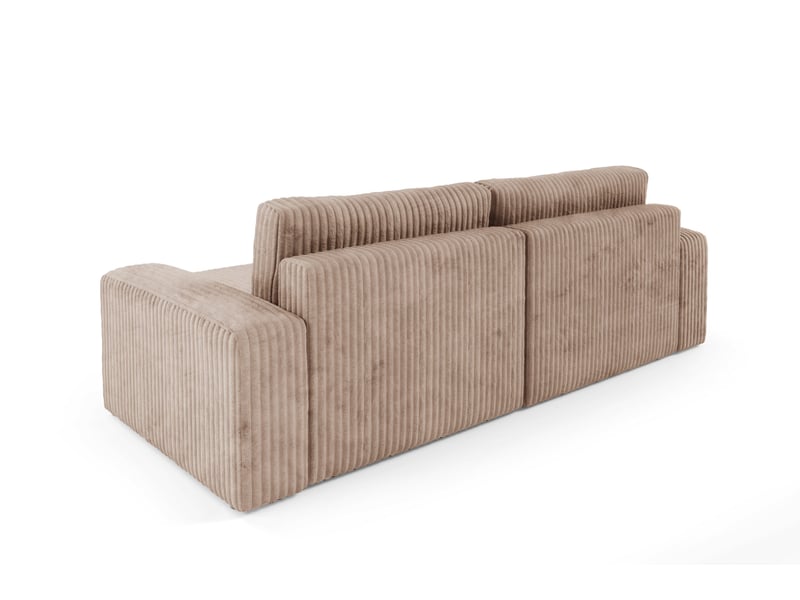 Canapé d'angle convertible cord fano braun - Conforama D