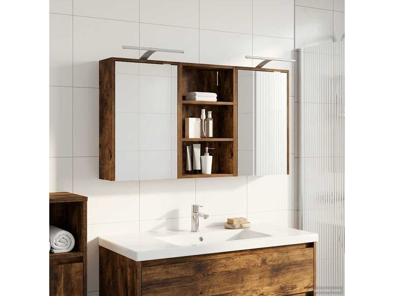  Ensemble de meubles de salle de bain 3 pcs 126x16x62.5 cm shl6606  - Conforama D