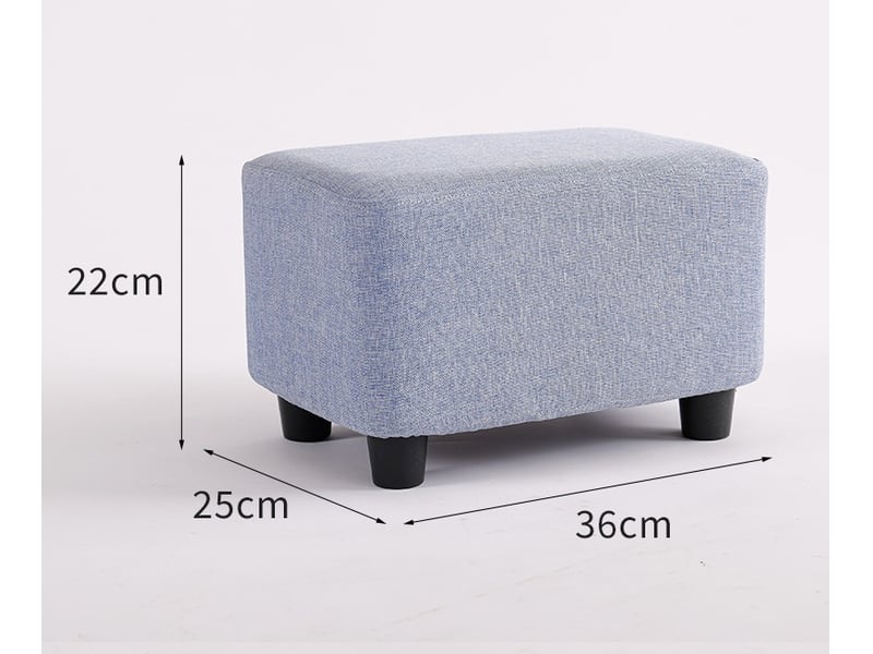  Pouf repose pied  pieds en bois 36x25x22cm bleu clair  - Conforama B