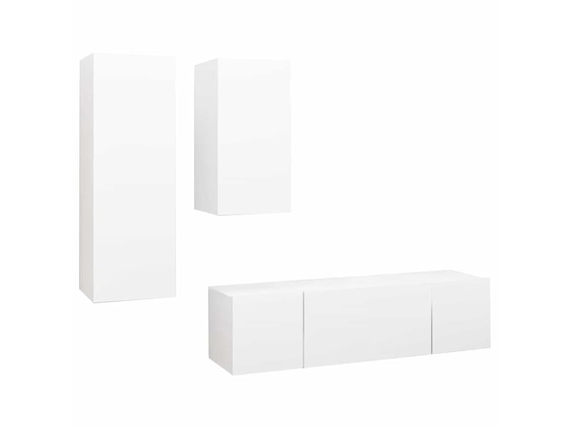  Ensemble de meubles tv 4 pcs blanc bois d'ingénierie shl37325  - Conforama A