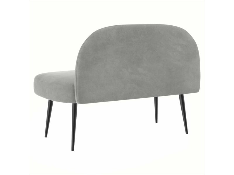  Banc rembourré avec dossier gris clair 110x60x76 cm velours  - Conforama D