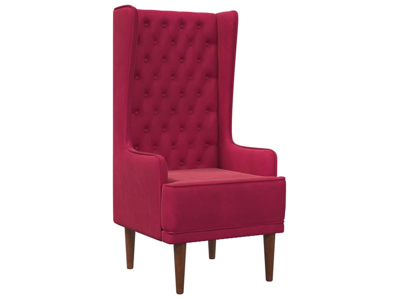  Vidaxl chaise à dossier haut avec boutons capitonnés bordeaux velours  - Conforama D