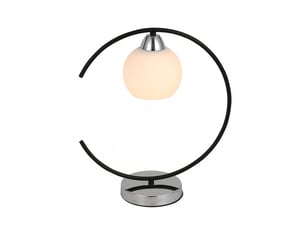 Lampe à poser fabrilamp fuji e27 coloris noir chromé 38 x 35 x 14 cm