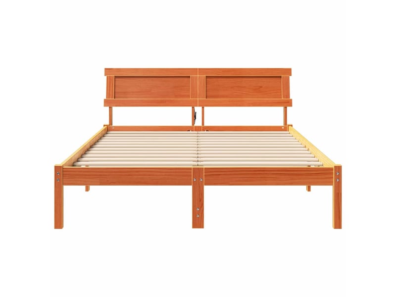  Lit double- lit adulte -  cadre de lit avec tête de lit brun  120 x 190 cm pin massif  - Conforama D