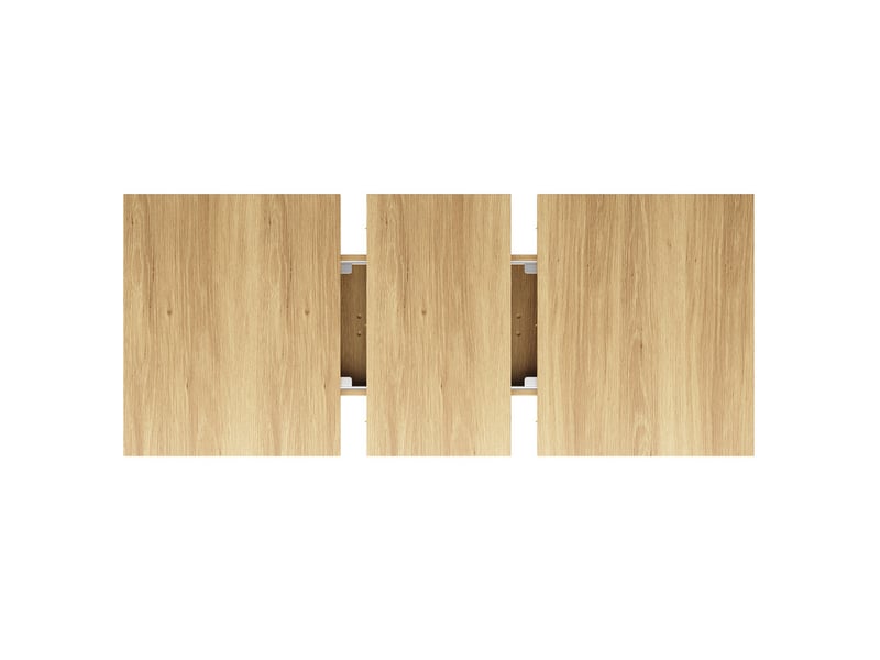  Table de salle à manger extensible 120-160×80×76cm, avec patins antidérapants réglables, moderne, naturel  - Conforama E
