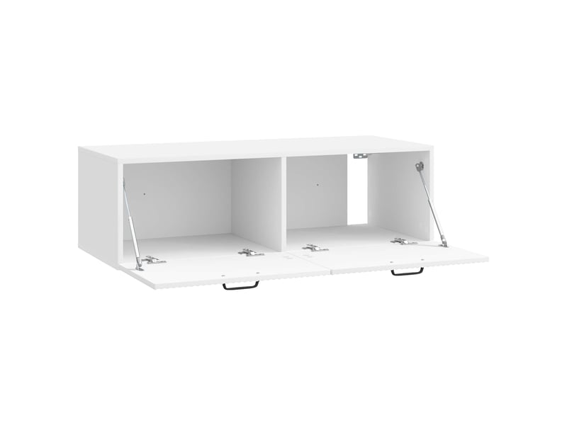  Meuble tv - banc tv - meuble de rangement mural montage mural blanc brillant 98 x 41 x 30 cm  - Conforama E