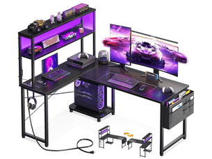 Bureau gaming <strong>GENERIC HOME</strong> <strong></strong>  coloris noir