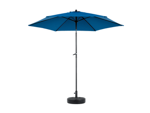 Parapluie extérieur rectangulaire 2,7 m à manivelle double face grande taille - bleu (sans socle)