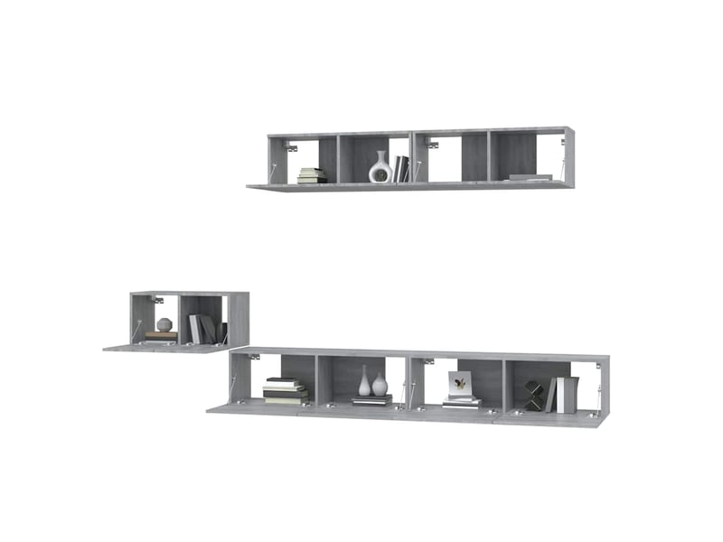  Ensemble de meubles tv 5 pcs sonoma gris bois d'ingénierie shl55292  - Conforama D
