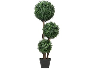 Plante artificielle buis trois boules 30x30x100 cm verte