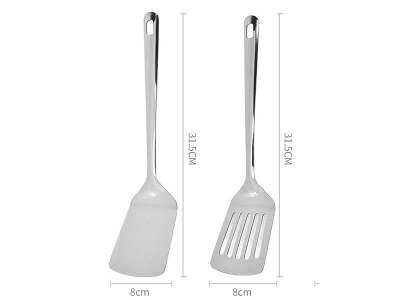 Lot de 2 spatules en acier inoxydable pour tournebroche – argenté - Conforama B