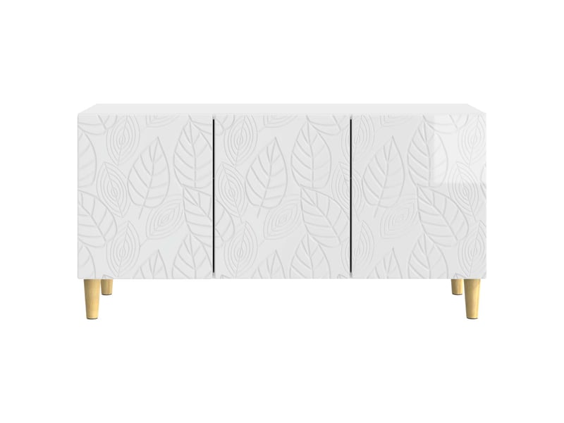  Meuble tv - banc tv - meuble de rangement 99 x 34,5 x 50 cm blanc brillant bois d'ingénierie  - Conforama E