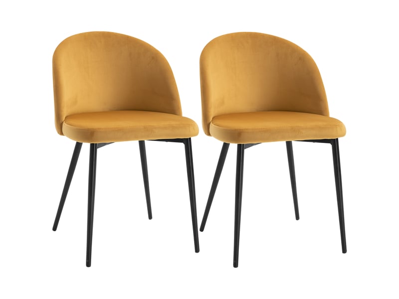  Lot de 2 chaises – design scandinave – assise velours  - Conforama A