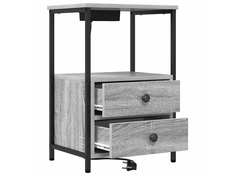  Table de chevet avec tiroir 2 pièces gris sonoma 40 x 31 x 60 cm  - Conforama E