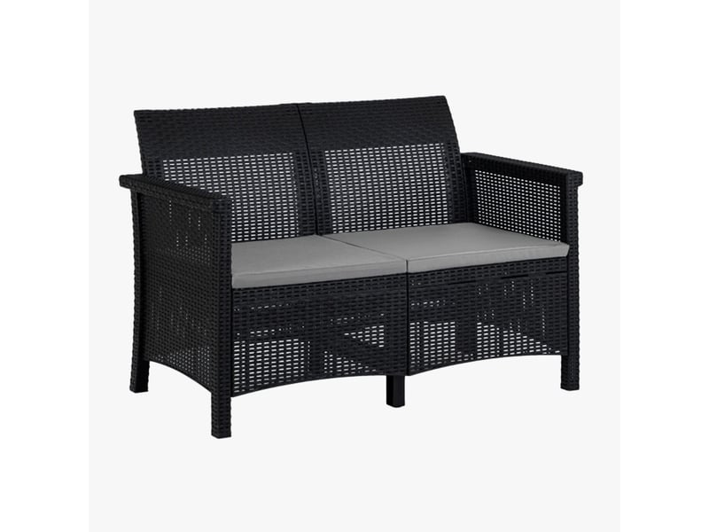  Ensemble de mobilier de jardin 4 places avec table noir  - Conforama E