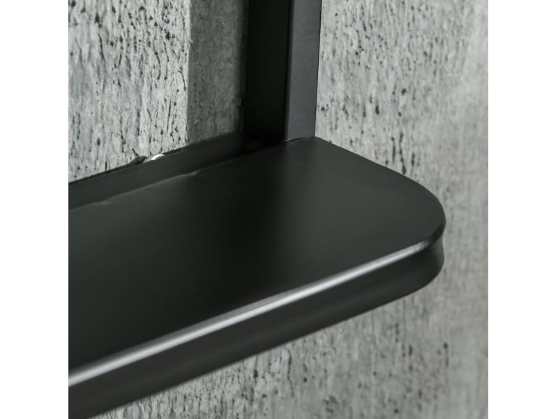  Miroir mural rectangulaire 50x70 cm noir avec étagère en métal  - Conforama E