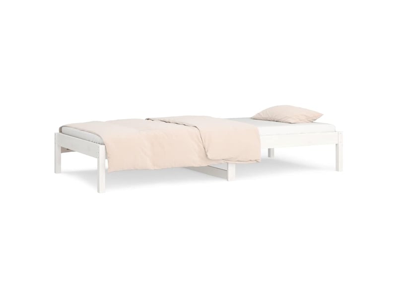  Lit simple- lit adulte -  lit de jour sans matelas blanc 80x200 cm bois de pin massif  - Conforama D