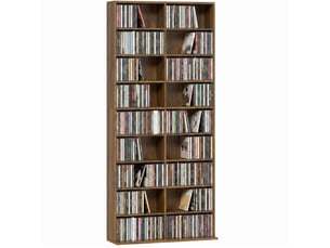 Rangements pour cd et dvd 18 compartiments 78,5x24x175cm noyer foncé