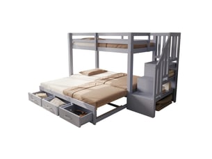 Lit superposé 90x200 cm MAISENTIEL coloris gris